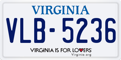 VA license plate VLB5236
