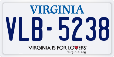 VA license plate VLB5238
