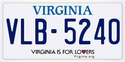 VA license plate VLB5240