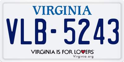 VA license plate VLB5243