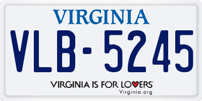 VA license plate VLB5245