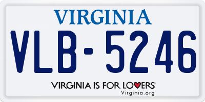 VA license plate VLB5246