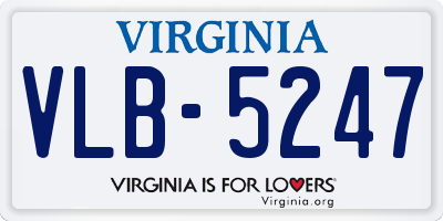 VA license plate VLB5247