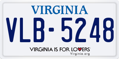 VA license plate VLB5248