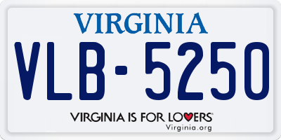 VA license plate VLB5250