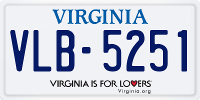 VA license plate VLB5251
