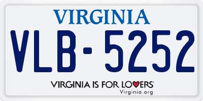 VA license plate VLB5252