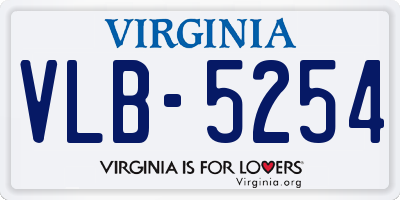 VA license plate VLB5254