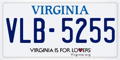 VA license plate VLB5255