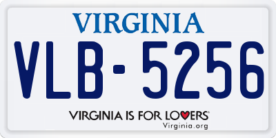 VA license plate VLB5256