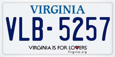 VA license plate VLB5257