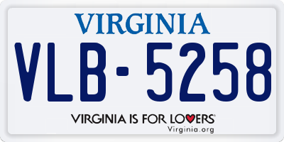 VA license plate VLB5258