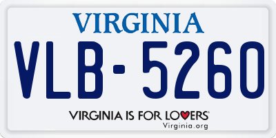 VA license plate VLB5260
