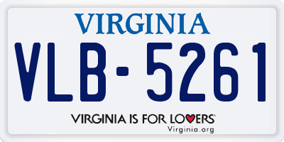 VA license plate VLB5261