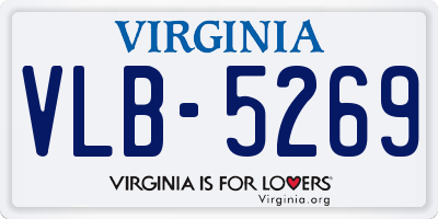 VA license plate VLB5269