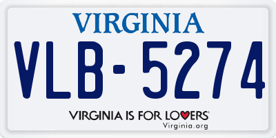 VA license plate VLB5274