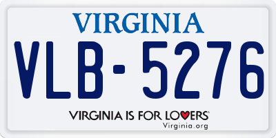 VA license plate VLB5276