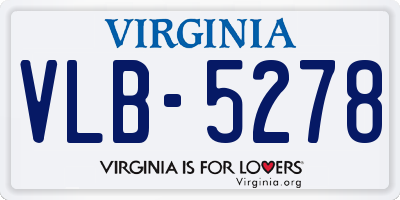 VA license plate VLB5278