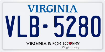 VA license plate VLB5280