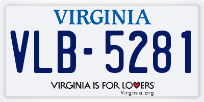 VA license plate VLB5281