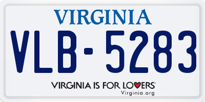 VA license plate VLB5283