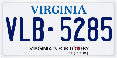 VA license plate VLB5285