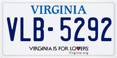VA license plate VLB5292