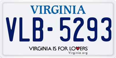 VA license plate VLB5293