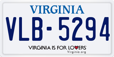 VA license plate VLB5294
