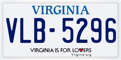 VA license plate VLB5296