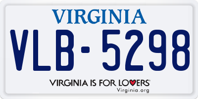 VA license plate VLB5298