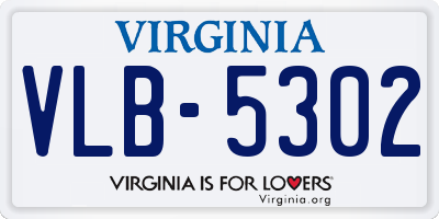 VA license plate VLB5302