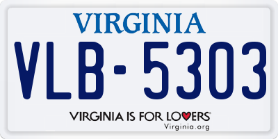 VA license plate VLB5303