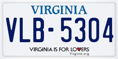 VA license plate VLB5304