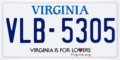 VA license plate VLB5305