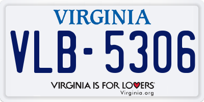 VA license plate VLB5306