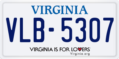 VA license plate VLB5307