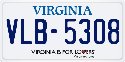 VA license plate VLB5308