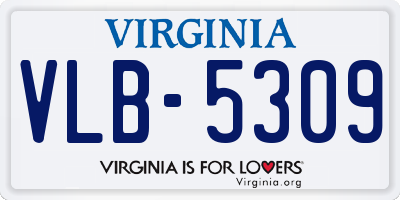 VA license plate VLB5309