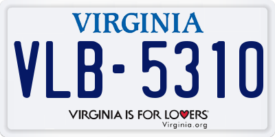 VA license plate VLB5310