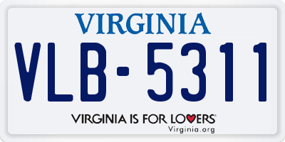 VA license plate VLB5311