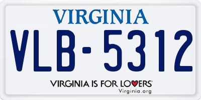 VA license plate VLB5312