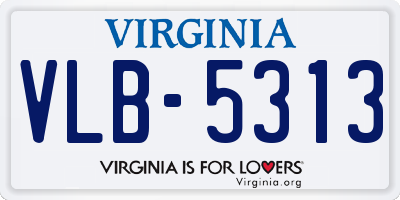 VA license plate VLB5313
