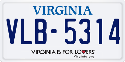 VA license plate VLB5314