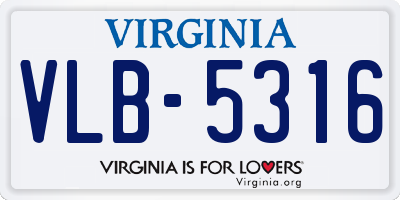 VA license plate VLB5316