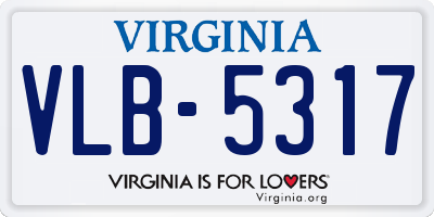 VA license plate VLB5317