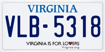VA license plate VLB5318