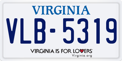 VA license plate VLB5319