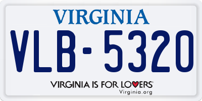 VA license plate VLB5320