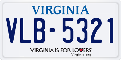 VA license plate VLB5321